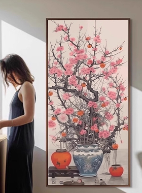 新中式国画小众设计春风得意走廊过道尽头玄关装饰画挂画大气壁画