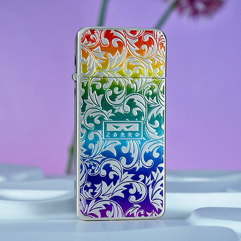佐罗二代超薄彩虹唐草煤油打火机包银限量珐琅彩时尚火机礼物潮男