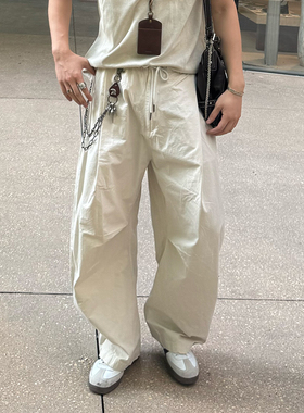Free Verse白色裤子宽松休闲韩版潮流百搭阔腿拖地长裤新款