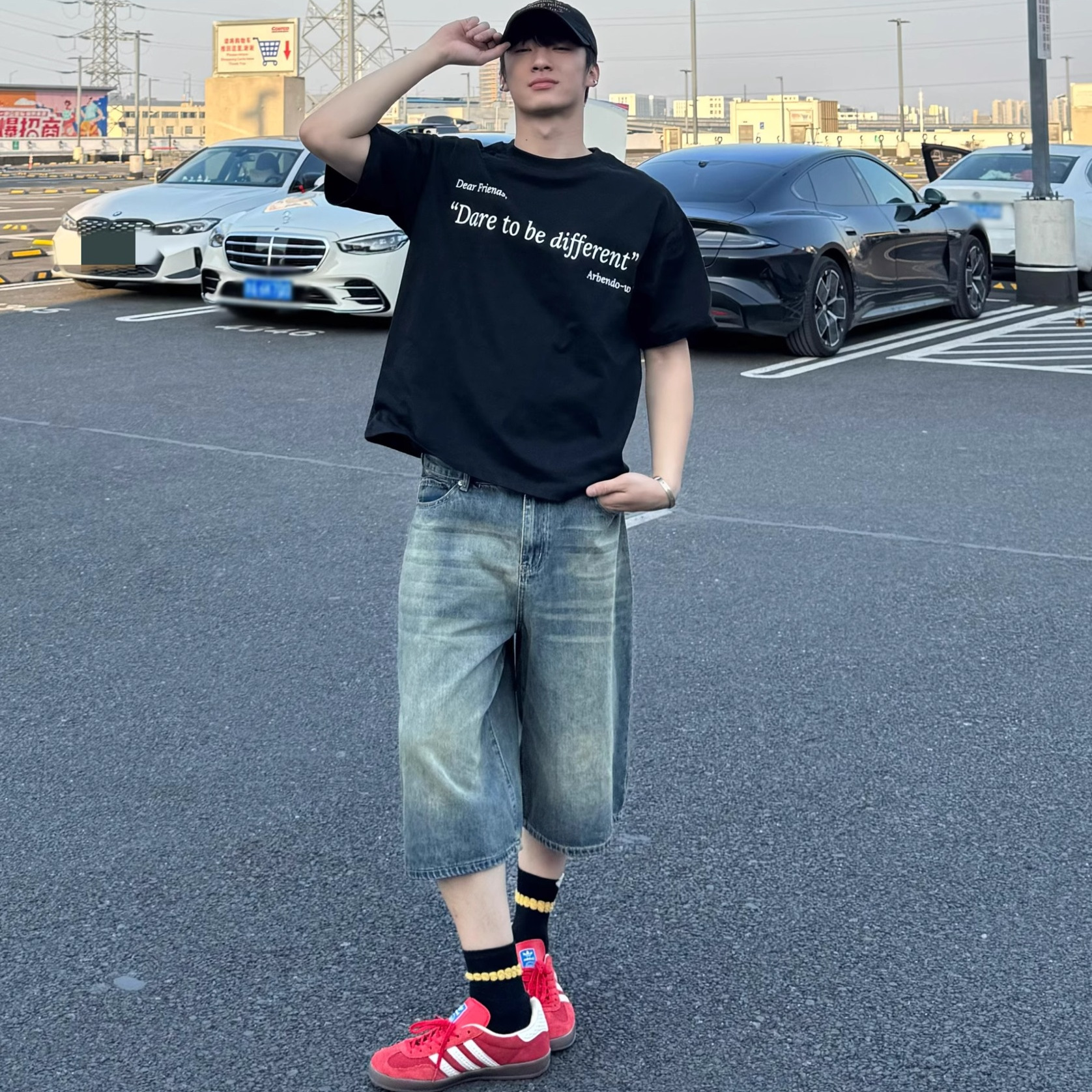 Free Verse2025美式复古简约字母圆领短袖宽松休闲百搭基础T恤