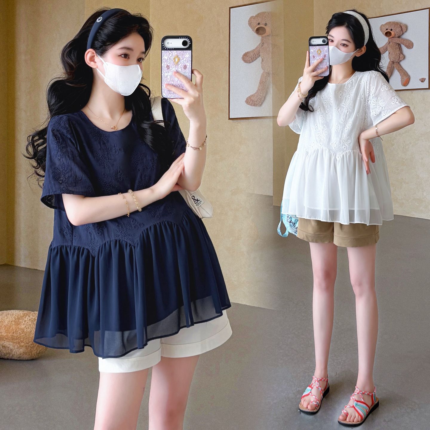 夏季新款孕妇装娃娃衫孕期上衣女