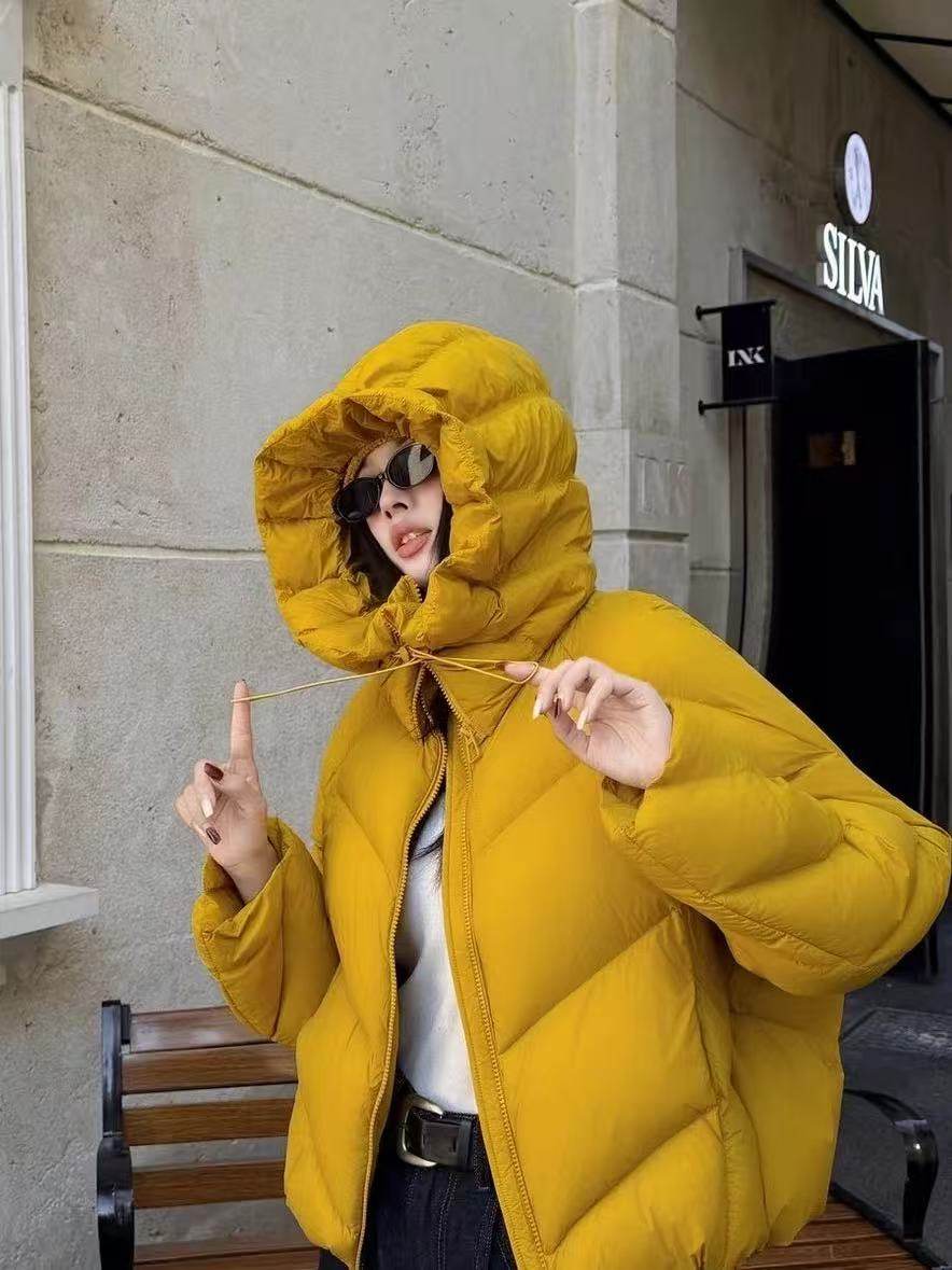 M2506-2026新款鱼骨纹花包帽羽绒服女短款连帽加厚保暖白鸭绒,女装/女士精品,羽绒服,淘宝优惠券,粉丝福利购,淘宝优惠卷