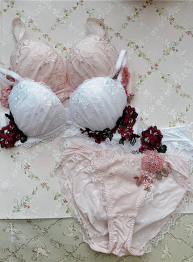 美匠贴花蕾丝刺绣内衣聚拢圆盘女士文胸纯色性感低鸡心薄款22729