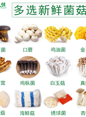 新鲜云南菌菇组合黑牛肝菌鸡枞菌虎松茸口蘑黄金耳煲汤打边炉食材