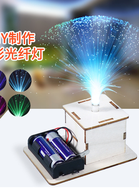 科学实验七彩diy七彩光纤灯科普教具手工制作材料学生科技小制作