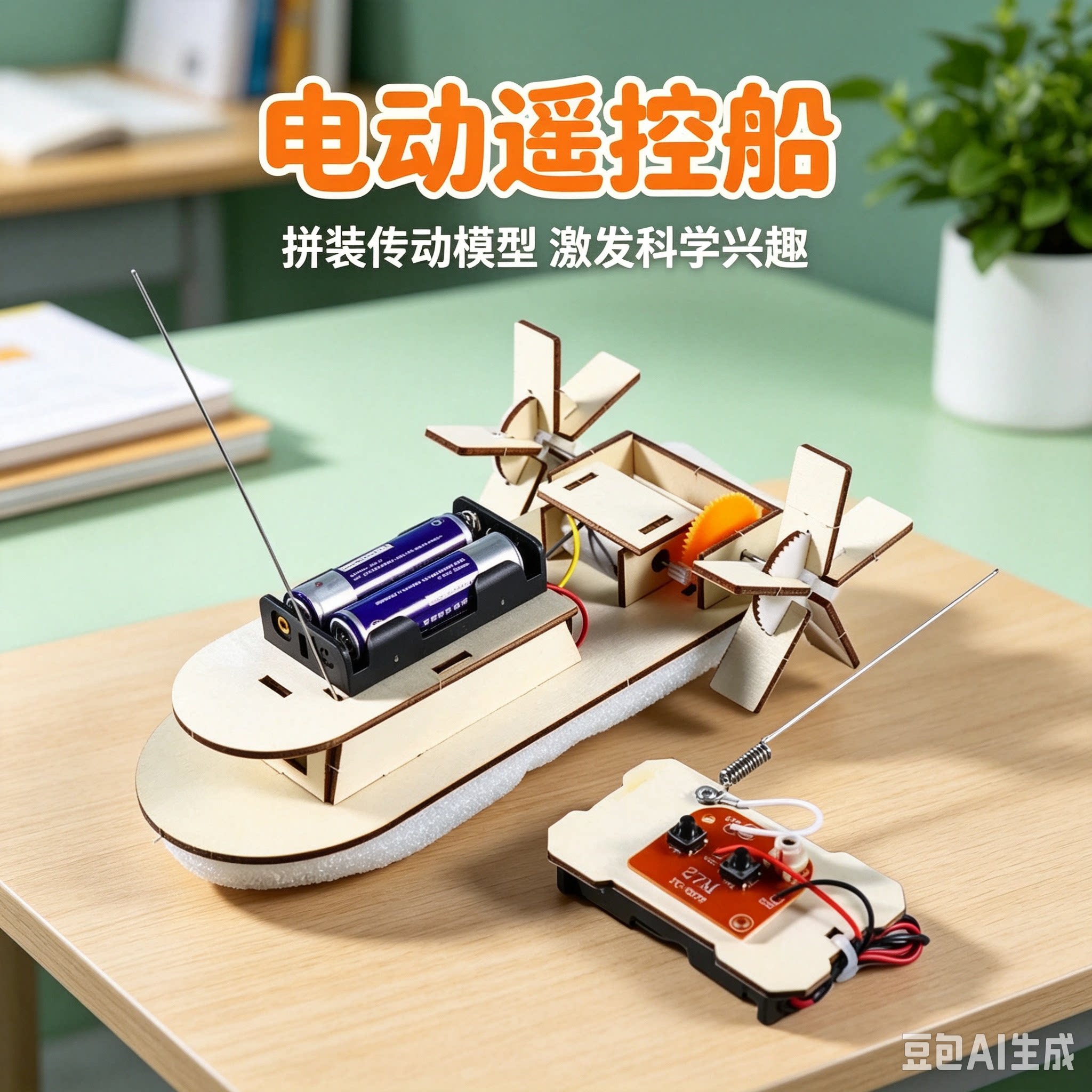 追鹿物理类电动遥控明轮船