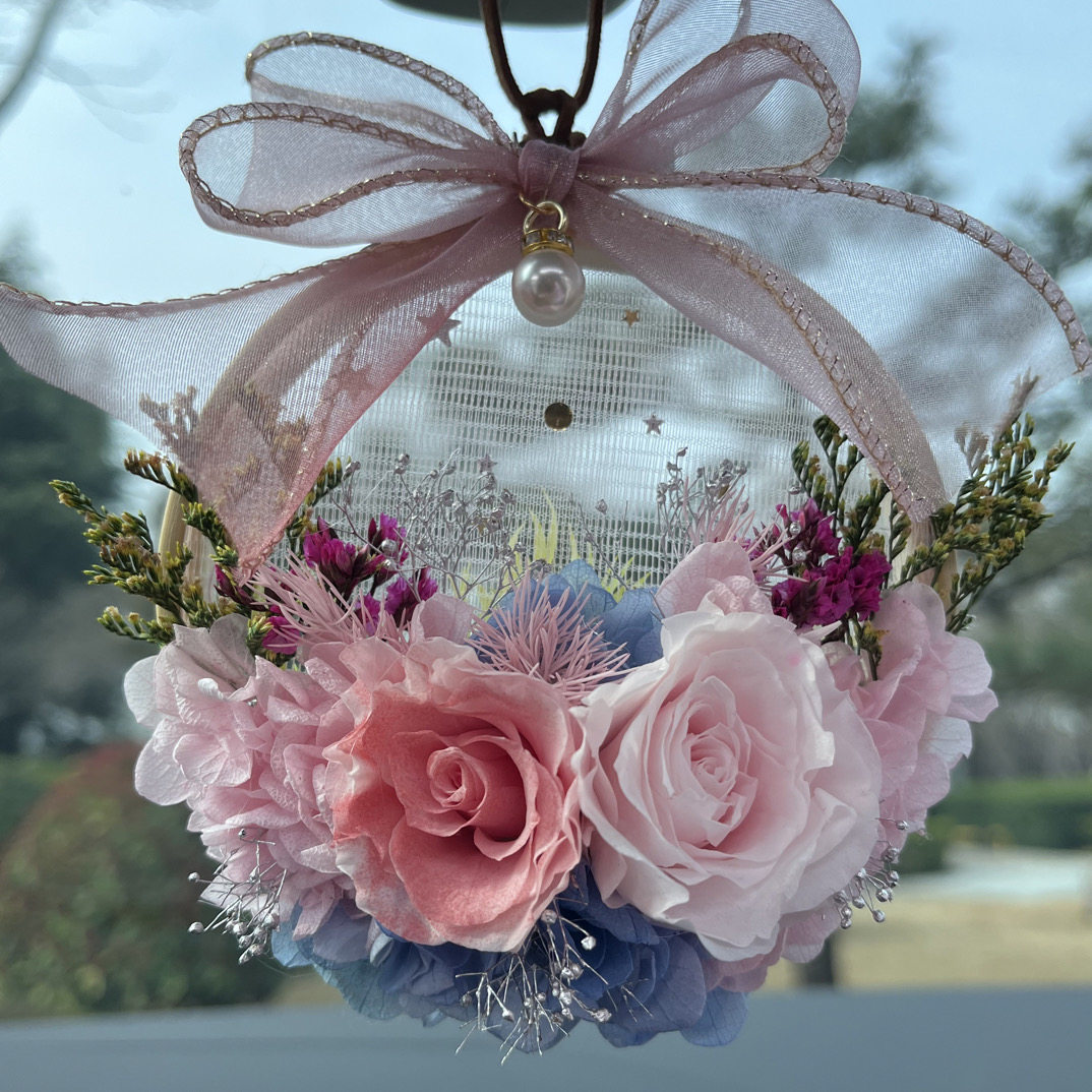 玫瑰花汽车挂件车内吊饰玫瑰花香车载香薰挂饰后视镜装饰用品高档