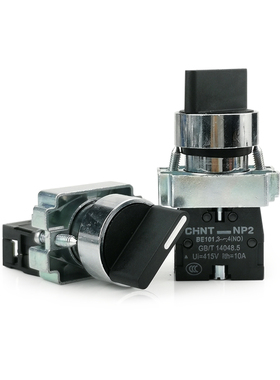 正泰按钮开关二位自锁旋钮NP2-BD21/25/33三位开关按钮常开常闭