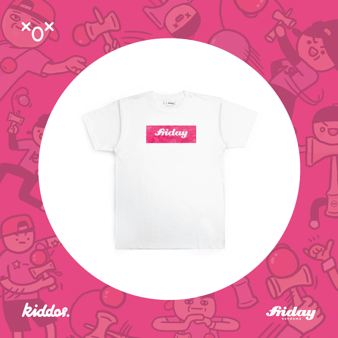 香港 Friday x小崽子剧场 脏小白 合作款 Box Logo 短袖 Tee 白色