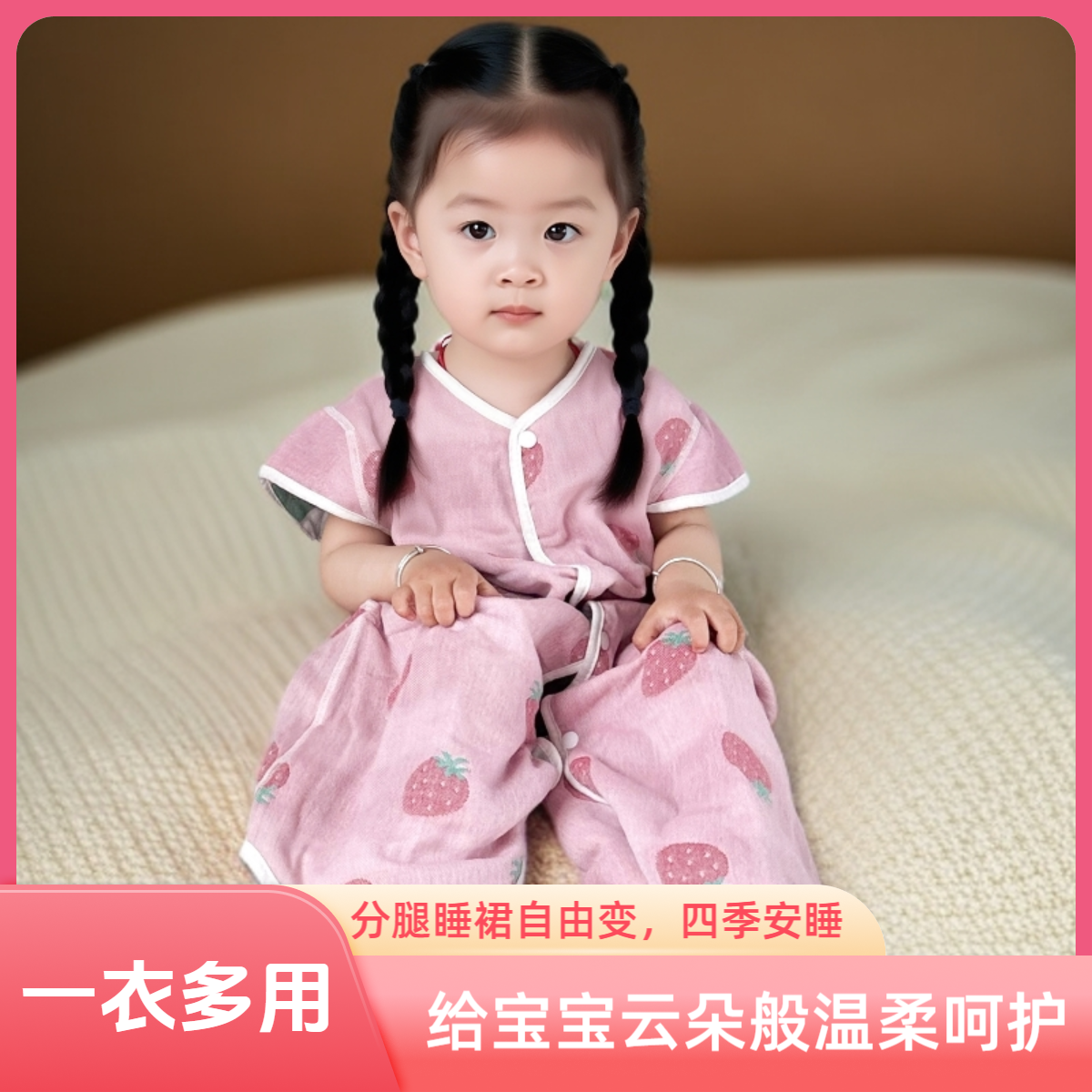 宝宝睡袋新生儿纯棉纱布儿童夏季睡觉薄款背心式睡衣无袖防踢被子