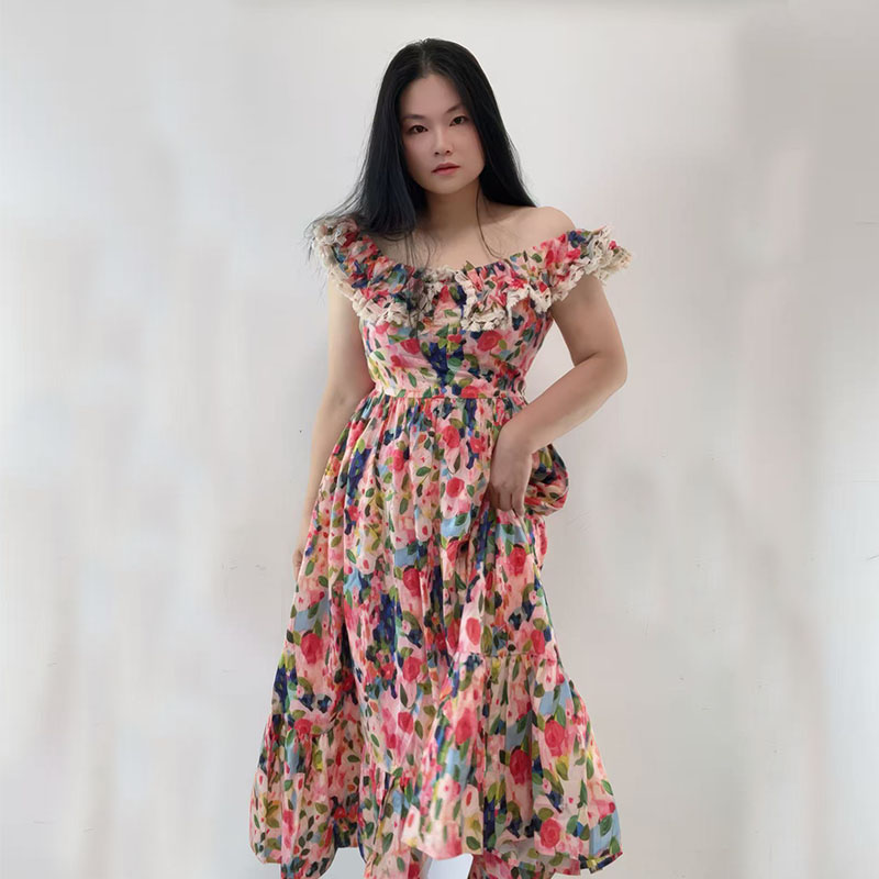 大码女装微胖mm碎花裙夏季新款