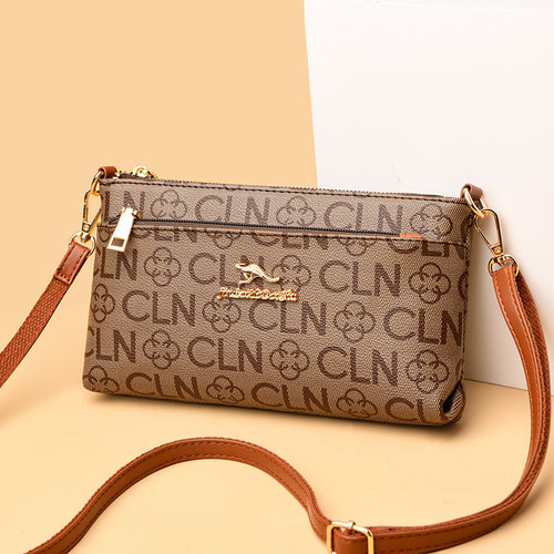 牛皮小方包印花送妈妈礼物