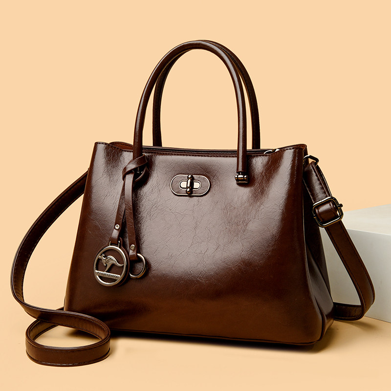 高级感复古红色新娘结婚包包女气质妈妈款手提包油蜡皮斜挎包礼物