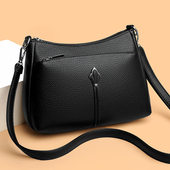 时尚 真皮女包包2025新款 韩版 中年妈妈包百搭软皮大容量单肩斜挎包