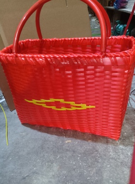 大红色方形手提篮结婚喜庆用篮伴手篮礼品篮装饰篮家居篮买菜篮子