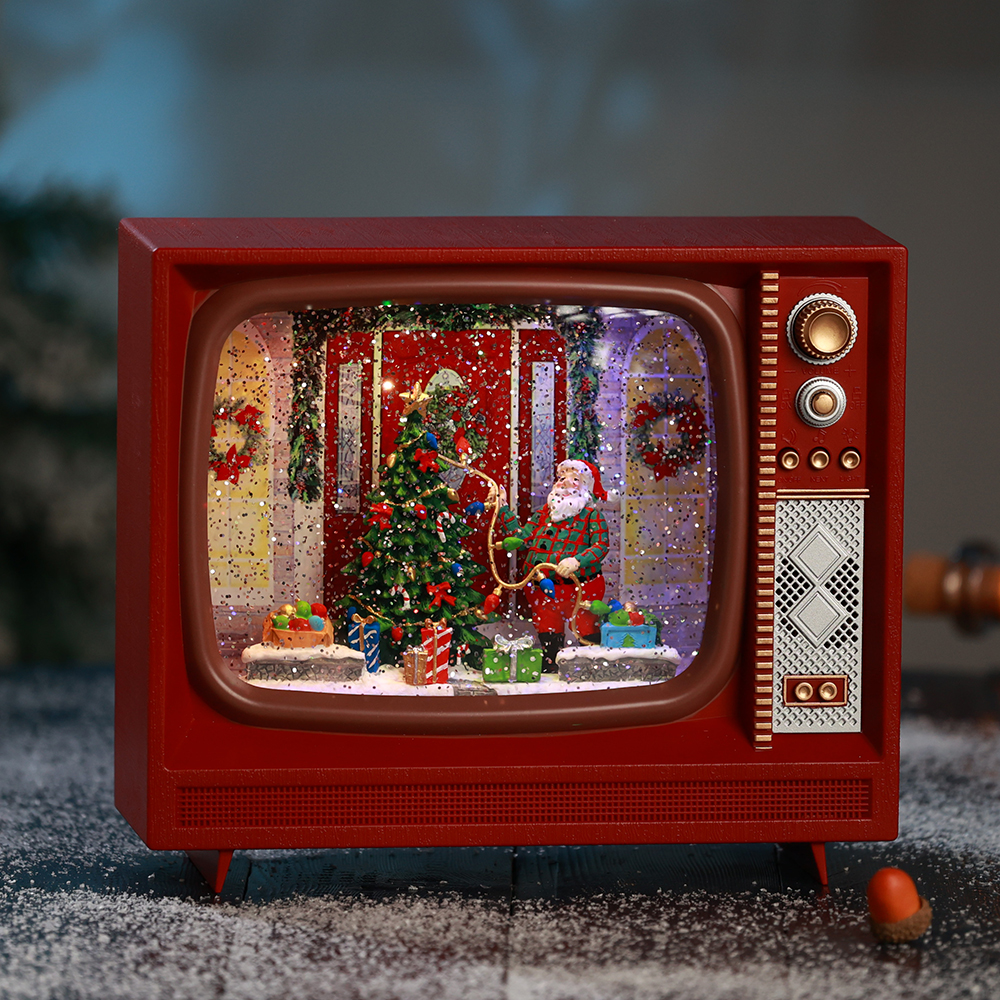 圣诞装饰品电视机老人装饰品