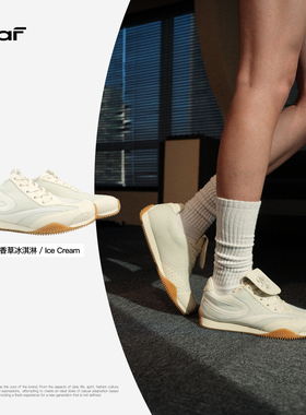 「冰淇淋」DEAF新款秋冬欧若风非对称休闲薄底运动鞋反舌休闲白鞋
