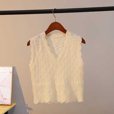 taobao agent Demi-season knitted vest, tank top, long-sleeve, woolen bottom shirt, V-neckline