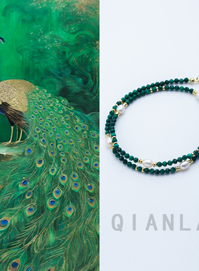 天然孔雀石手链女款单圈手串送闺蜜女友礼物上岸逢考必过小众