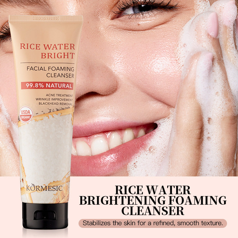 新款推荐kormesic全英文米水泡沫洁面乳cleanser洗面奶