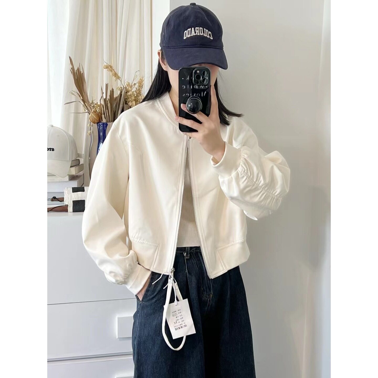 法国cherry kitty休闲立领棒球服外套女欧洲站年春季新款时尚显瘦