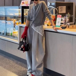 外套色宽松卫裤 简约开衫 女潮 时尚 日系cherrykoko25001早春新款