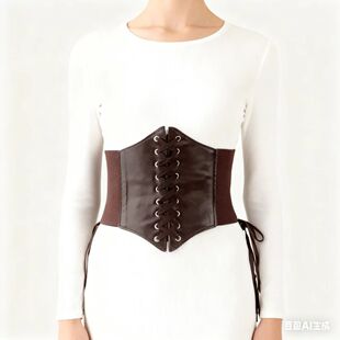 腰饰腰封时尚配饰百搭复古风女士红色系带宽腰带显瘦装饰皮带配饰