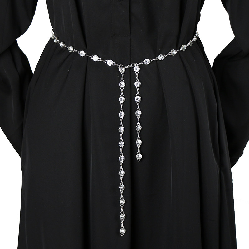 腰带装饰金属水钻加长链条时尚