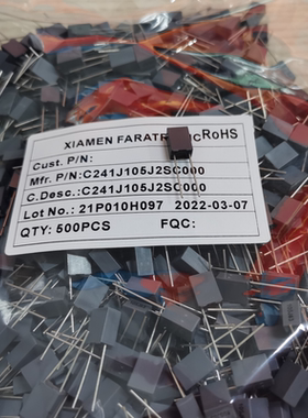 厦门法拉 C241J105J2SC000 CL23B 105J 63VDC 聚酯膜叠片式电容