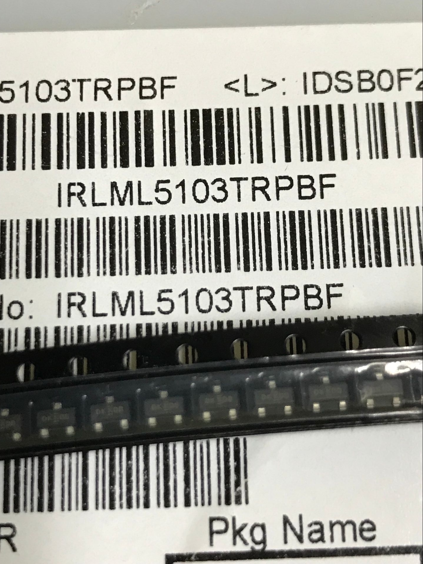 全新原装 IRLML5103TR SOT-23 P/0.61A/30V 0.6欧 场效应管mos