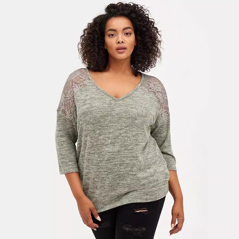 Special offer and many bargains! New extra-large European and American oversized 200-pound loose and multi-style knitted sweater top for chubby girls thumbnail 3