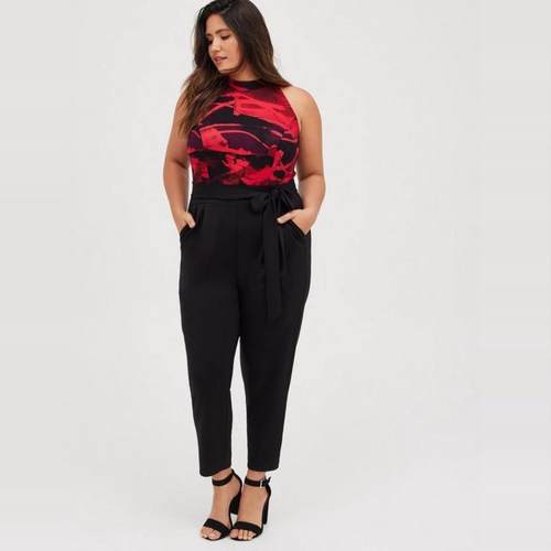 特大码女装高腰显瘦连体裤