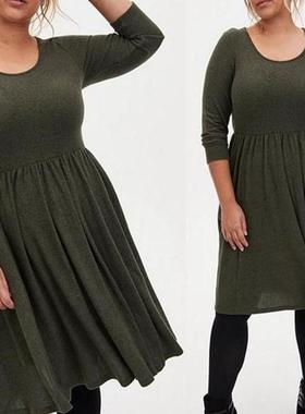 特价多多TORRID外贸女装160斤200斤特大码美单秋冬中长款连衣裙