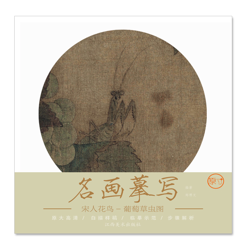 名画摹写·宋人花鸟·葡萄草虫图 零基础初学入门学生成人自学白描样稿线稿画谱图稿底稿 原大原图临摹国画工笔画描摹画册绘画书