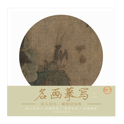 名画摹写·宋人花鸟·葡萄草虫图 零基础初学入门学生成人自学白描样稿线稿画谱图稿底稿 原大原图临摹国画工笔画描摹画册绘画书