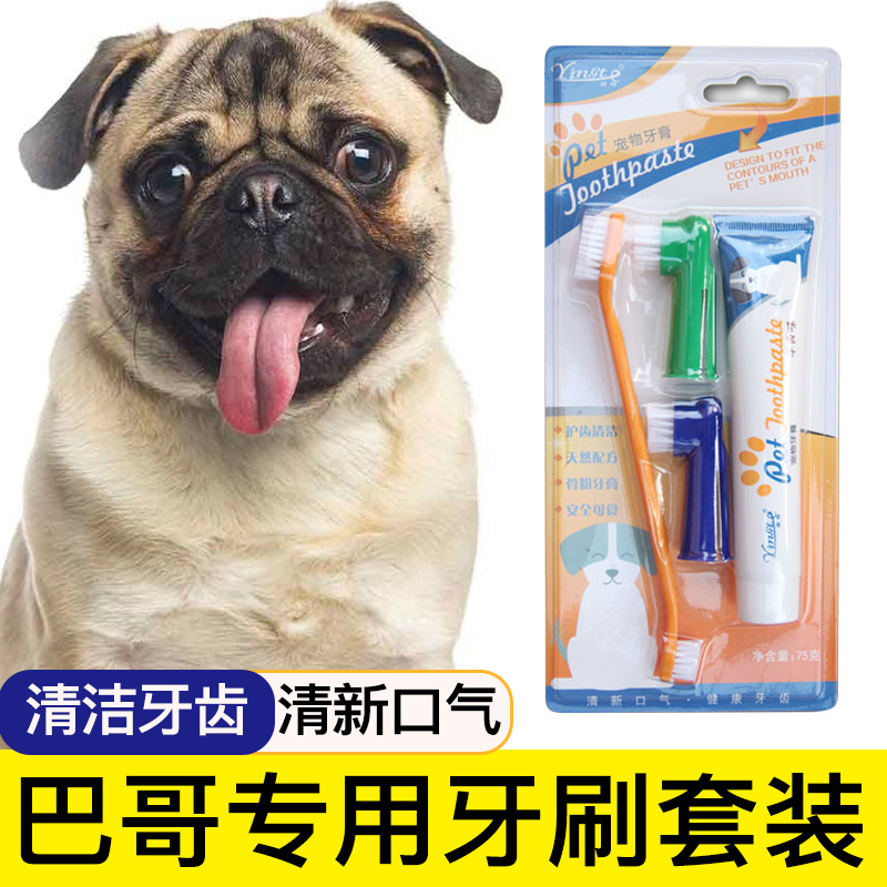巴哥专用牙刷宠物牙膏套装刷牙牙用具牙齿清洁用品指套