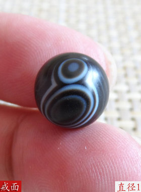 药师象形玛瑙天珠发亮纹理戒面