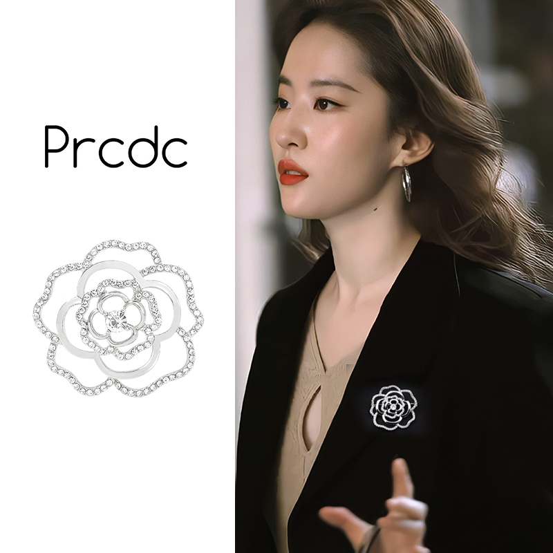 银色山茶花胸针2025新款