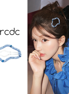 蓝色发夹女2025新款高端bb边夹小众侧边发卡夹子巨好看的头饰发饰