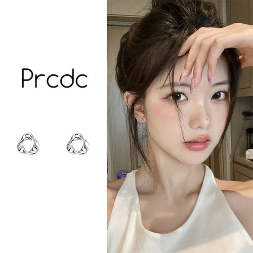 几何纯银耳钉女高级感银色耳饰