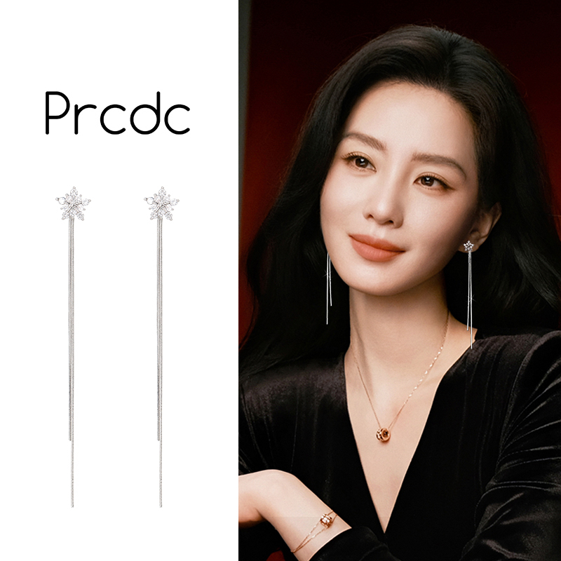 银色雪花耳线2025新款