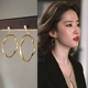 金色圈圈软垫耳夹女新款 轻奢高级感无耳洞耳环港风巨好看夸张耳饰