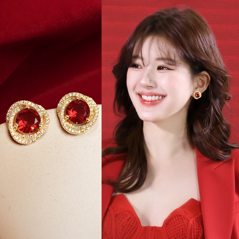 红色设计感小众耳夹无耳洞耳环女款2025新款爆款秋冬独特绝美耳饰,饰品/流行首饰/时尚饰品新,耳夹,淘宝优惠券,粉丝福利购,淘宝优惠卷