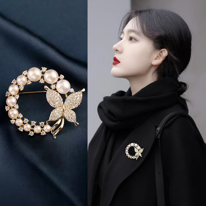 蝴蝶珍珠款胸针女款新款