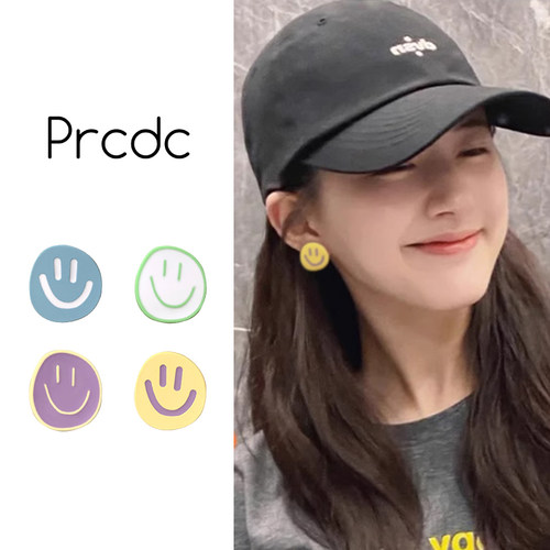 彩色笑脸软垫耳夹无耳洞女