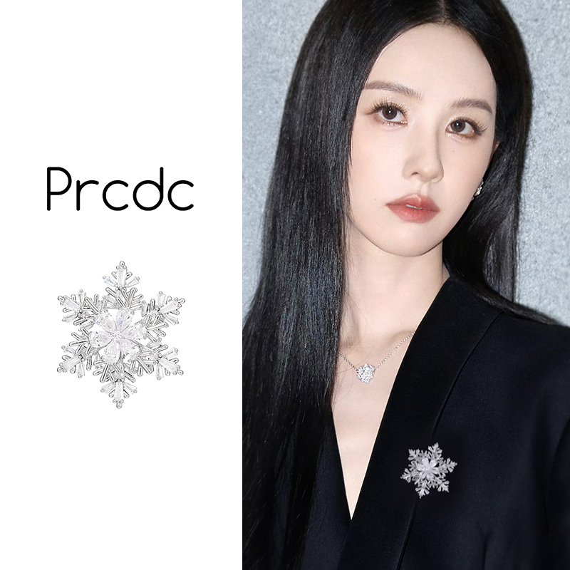 银色雪花胸针女2025新款