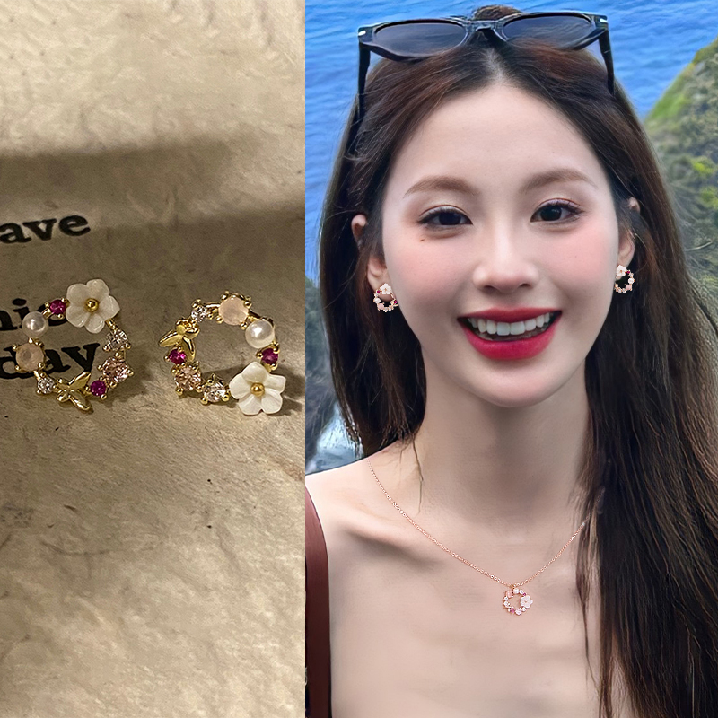 花环耳钉2025新款爆款