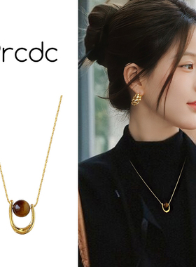 美拉德复古吊坠项链高级感