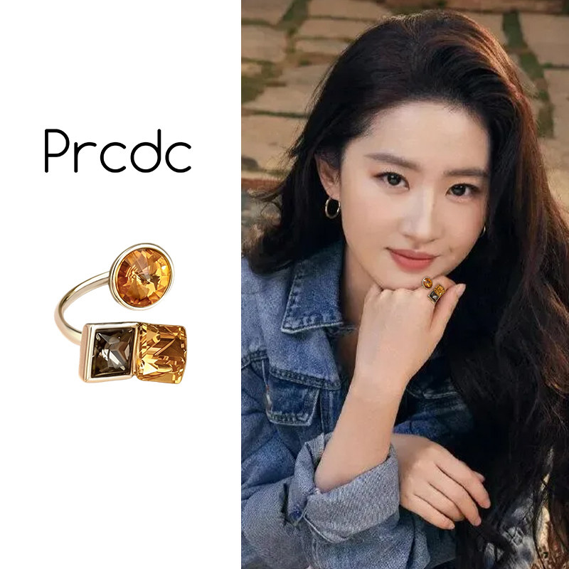 小众设计几何开口戒指女士图片