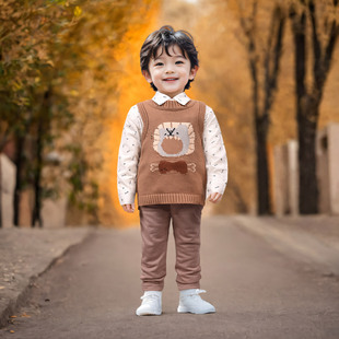 春秋季新款帅气男宝宝套装儿童男童洋气三1一3岁半2秋装小童装潮